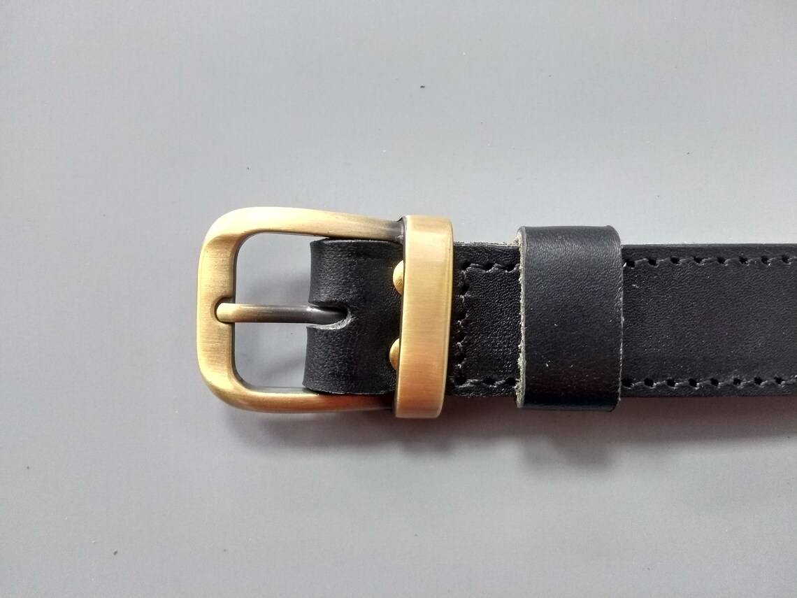 Medium Belts Brushed Brass Finish Steel Buckle Etsy