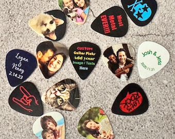 Custom Guitar Picks Personalized Photo Text Logo