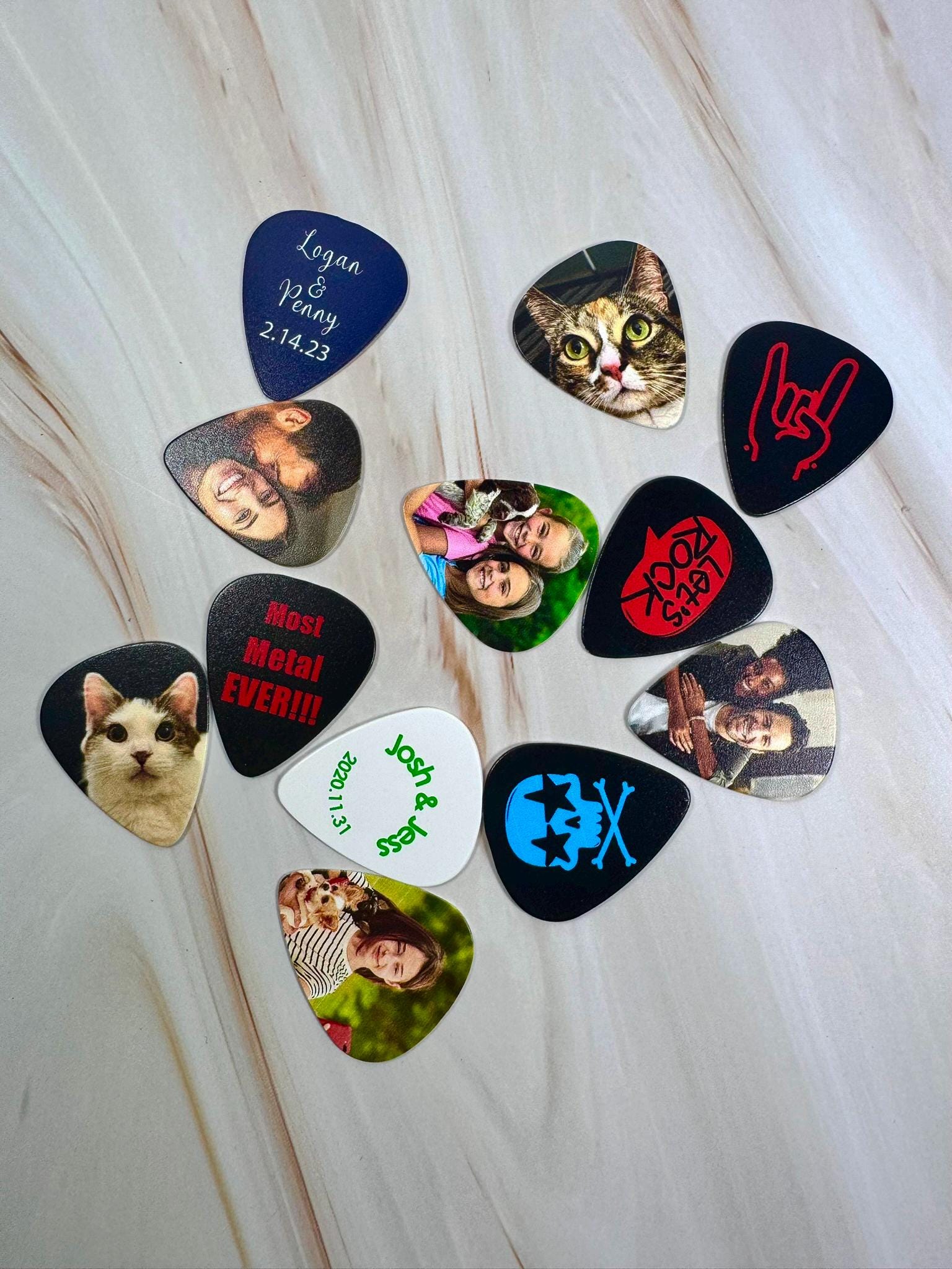 Custom Guitar Picks, Personalized Photo Text Logo Guitar Picks