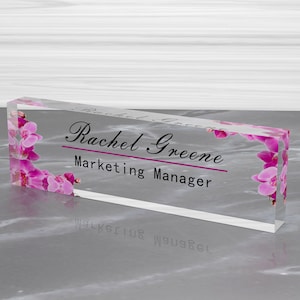 Personalized Acrylic Name Plate Desk Sign Plaque Gift for Teacher Co-workers