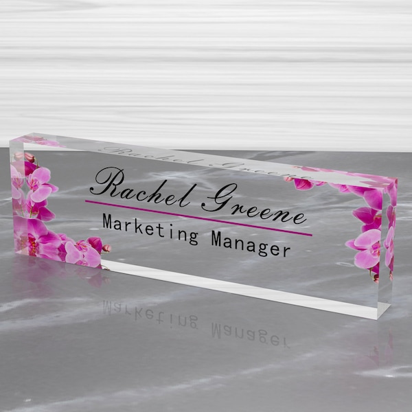 Personalized Acrylic Name Plate Desk Sign Plaque Customized Acrylic Plate Gift for Teacher Co-workers