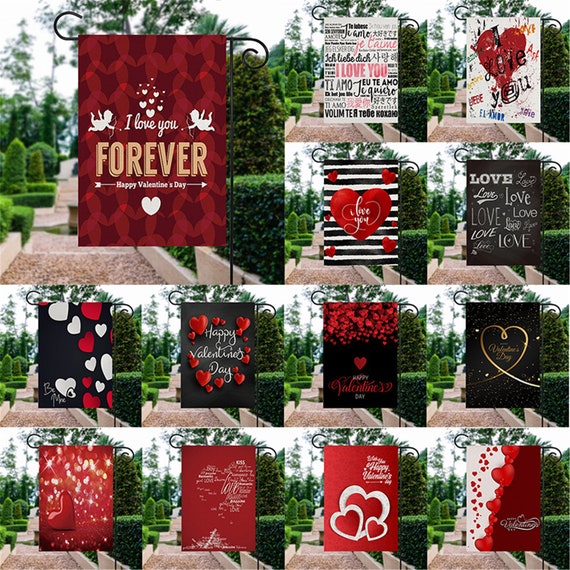 Valentine's Day Love Lawn Garden Flag Double Sided Banner Yard Outdoor Decor DIY Valentine's Day Love Lawn Garden Flag Double Sided Banner Yard Outdoor Decor DIY
