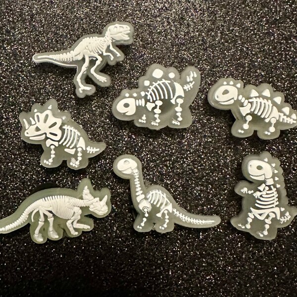 Glow in Dark Dinosaur Shoe Charm Set