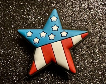 American Flag Star Shoe Charm