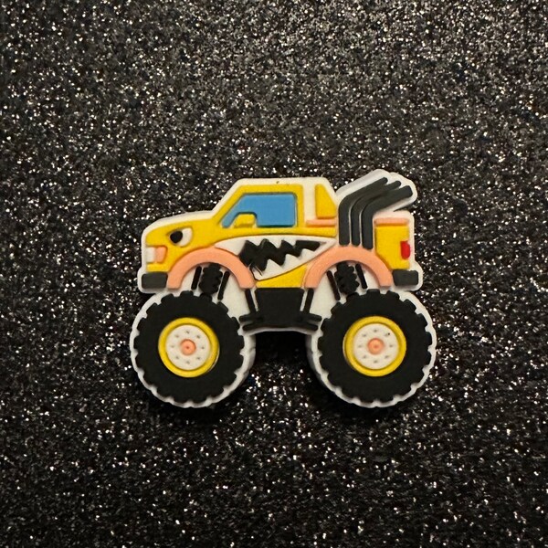 Yellow Shark Monster Truck Shoe Charm