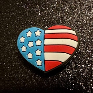 Patriotic Heart Shoe Charm