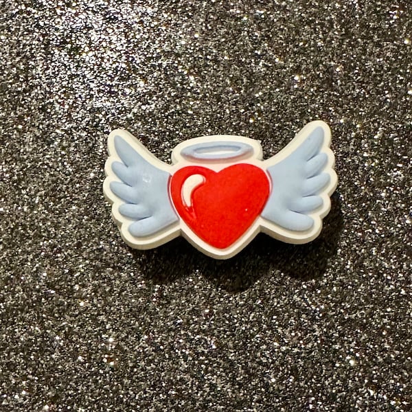 Heart with Wings Heart Shoe Charm