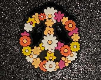 Flower Peace Sign Shoe Charm
