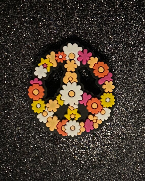 Hippie Croc Charms Peace plumb Sign