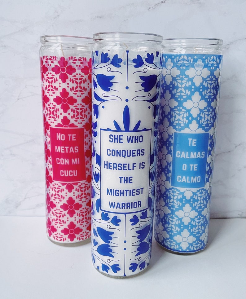 No Te Metas Con Mi Cucu Mexican Prayer Candle Home Décor Etsy