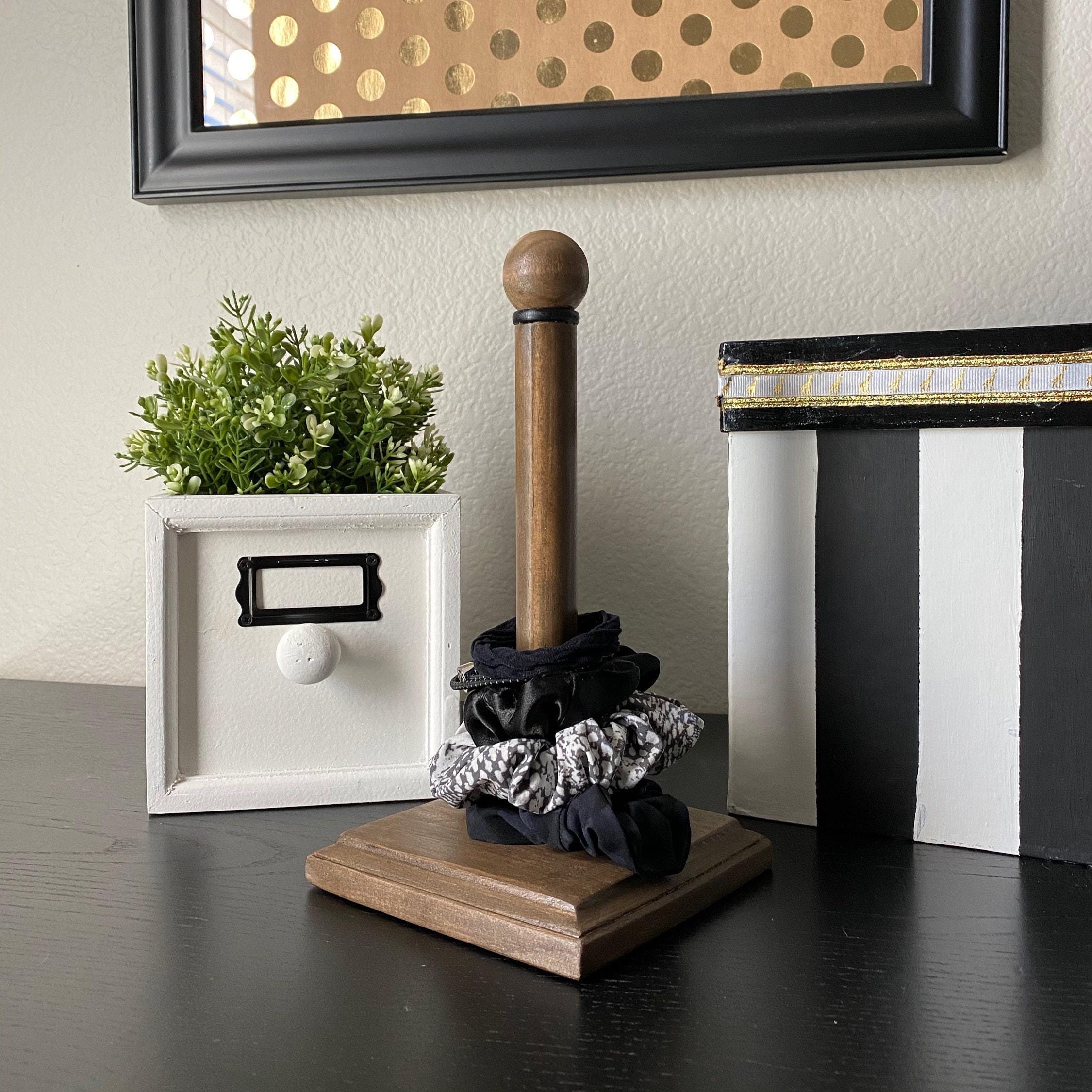 Scrunchie Racks Wooden Farmhouse Scrunchie Holder Bathroom Organizer Vanity Accessory ...