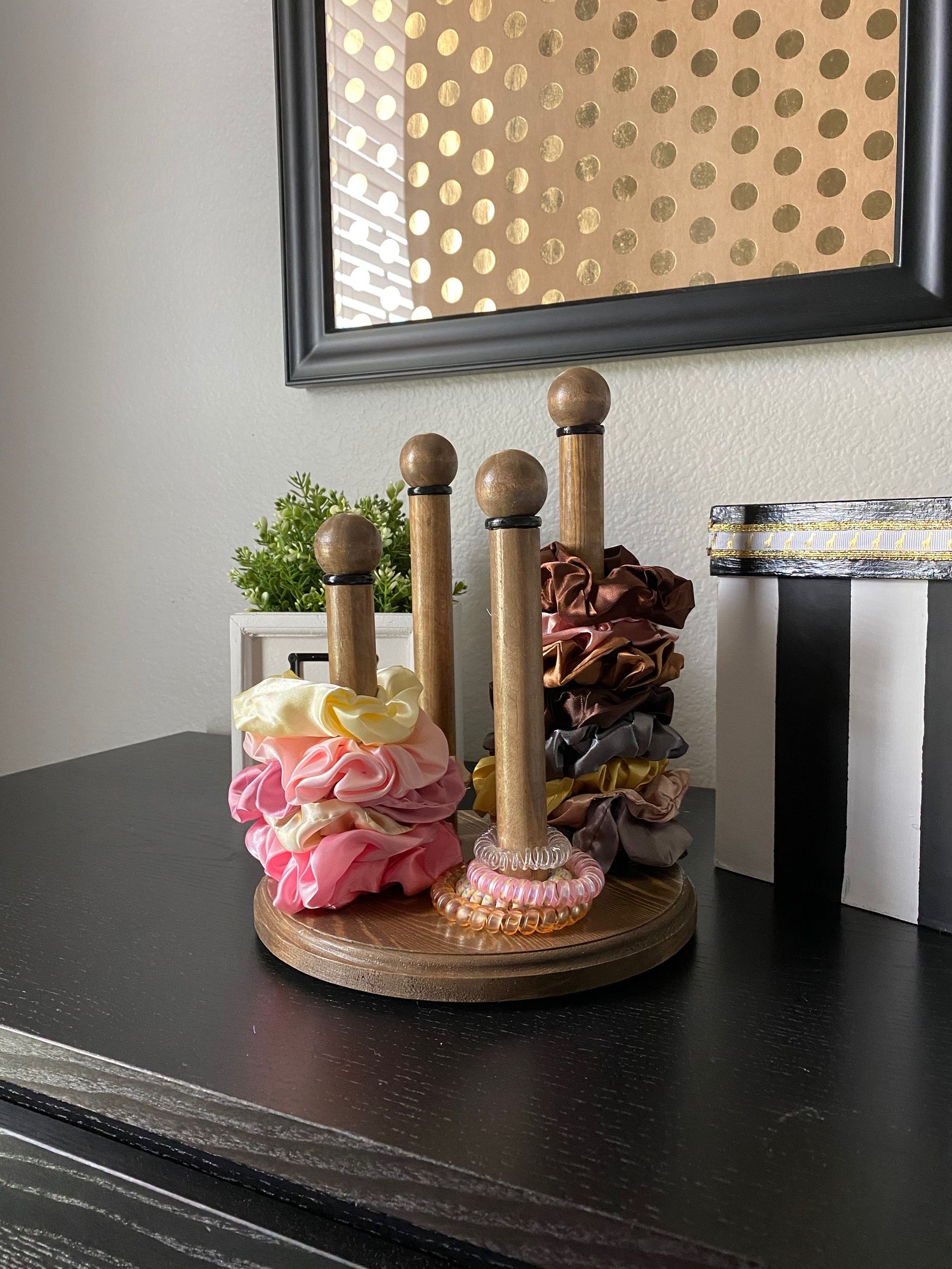 Simply Stained Wood Scrunchie/hair Tie Holderscrunchie Etsy