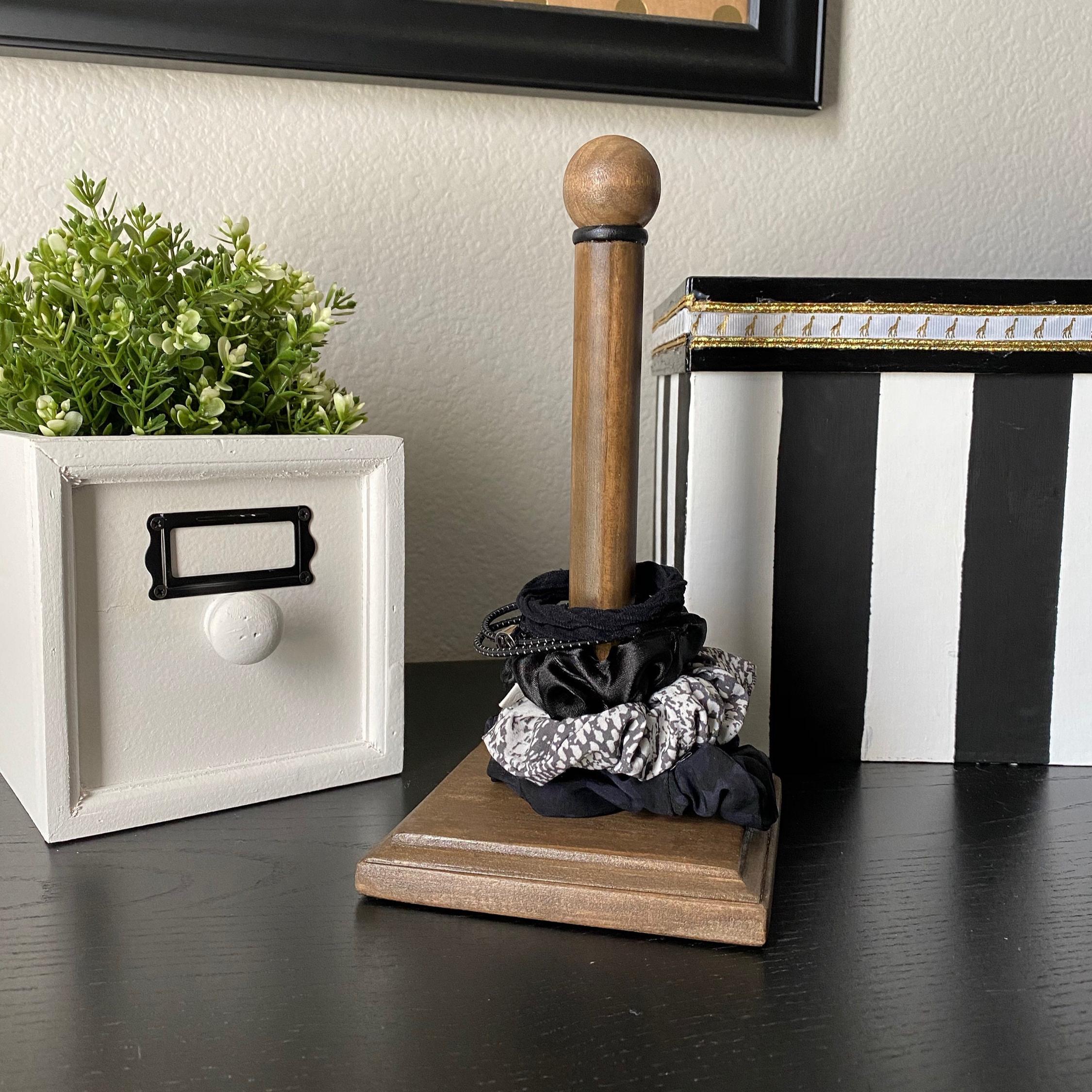 Scrunchie Racks Wooden Farmhouse Scrunchie Holder Bathroom Organizer Vanity Accessory ...