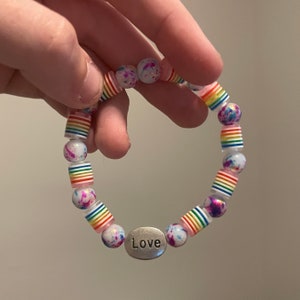 LGBTQIA+ Pride “Love” Rainbow Beaded Bracelet