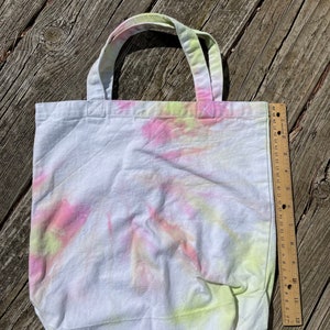 Pink and beige hand tie dyed bag