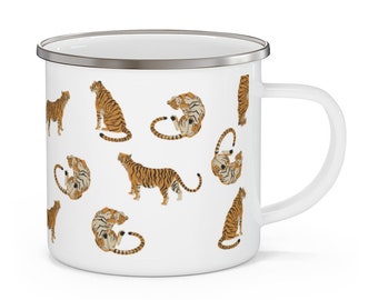 Japanese Tiger Fire Punk Mug Wild Free Office Gift Cup