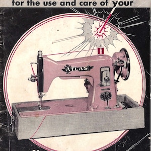 Atlas Deluxe Pink Sewing Machine Instructions Manual - 16 pages