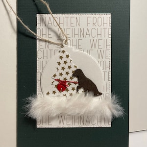 Kerst met hond/wenskaart