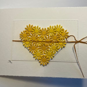 Greeting card with heart Yellow