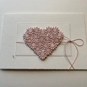 Greeting card with heart Pink