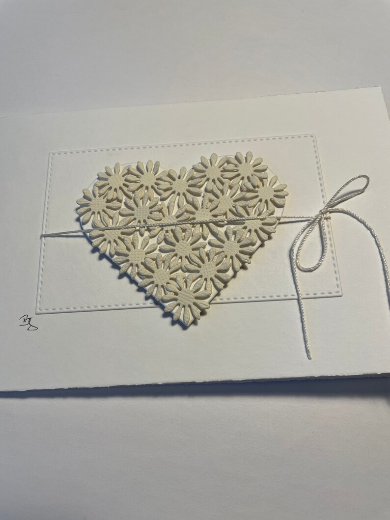 Greeting card with heart Beige