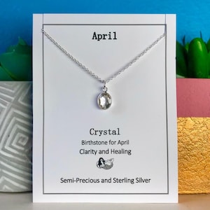 Birthstone Necklace, Faceted Gemstone Necklace, Sterling Silver, Gift For Her