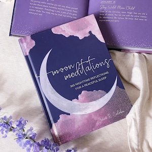 Moon Meditations Book, Daily Affirmations and Celestial Art for Peaceful Sleep, Empowerment, Self Love, and Spiritual Growth
