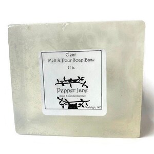 Clear Melt and Pour Soap Base - Unscented - 1 pound block