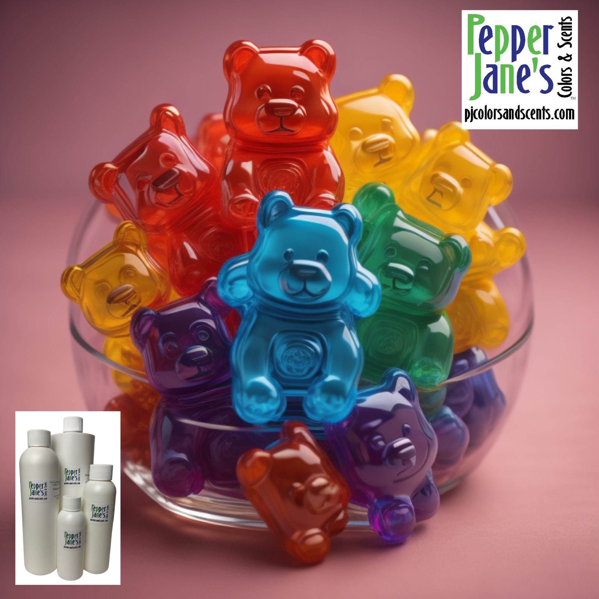 25 Pcs Assorted Plastic Realistic Gummy Bear Charms 17x10mm 