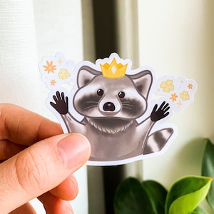 Sticker raton laveur | décalcomanie découpée | autocollant d'horaire | joli paquet