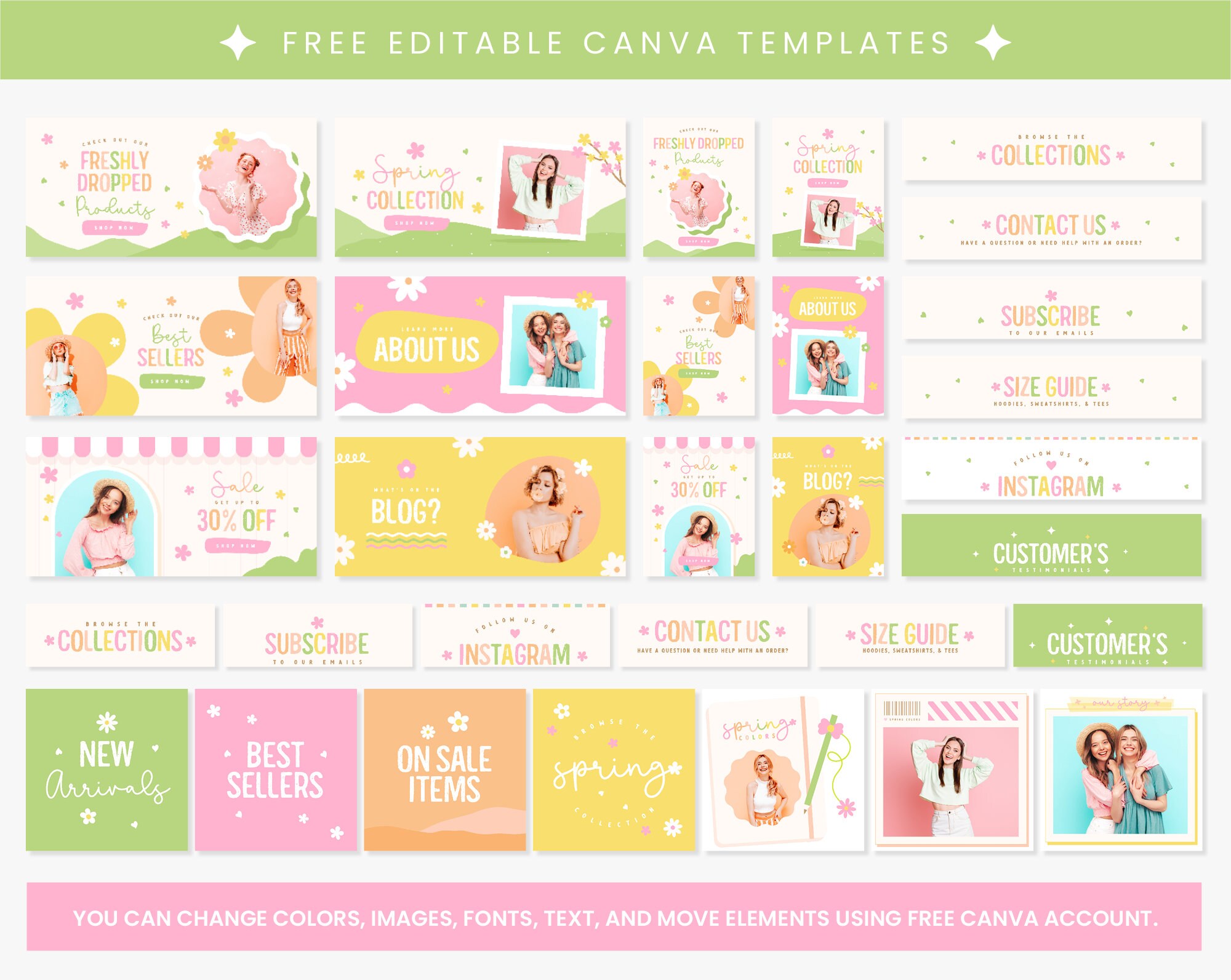 Shopify Header Spring Collection Shopify Theme Spring Colorful Customizable Colors Shopify Template ...