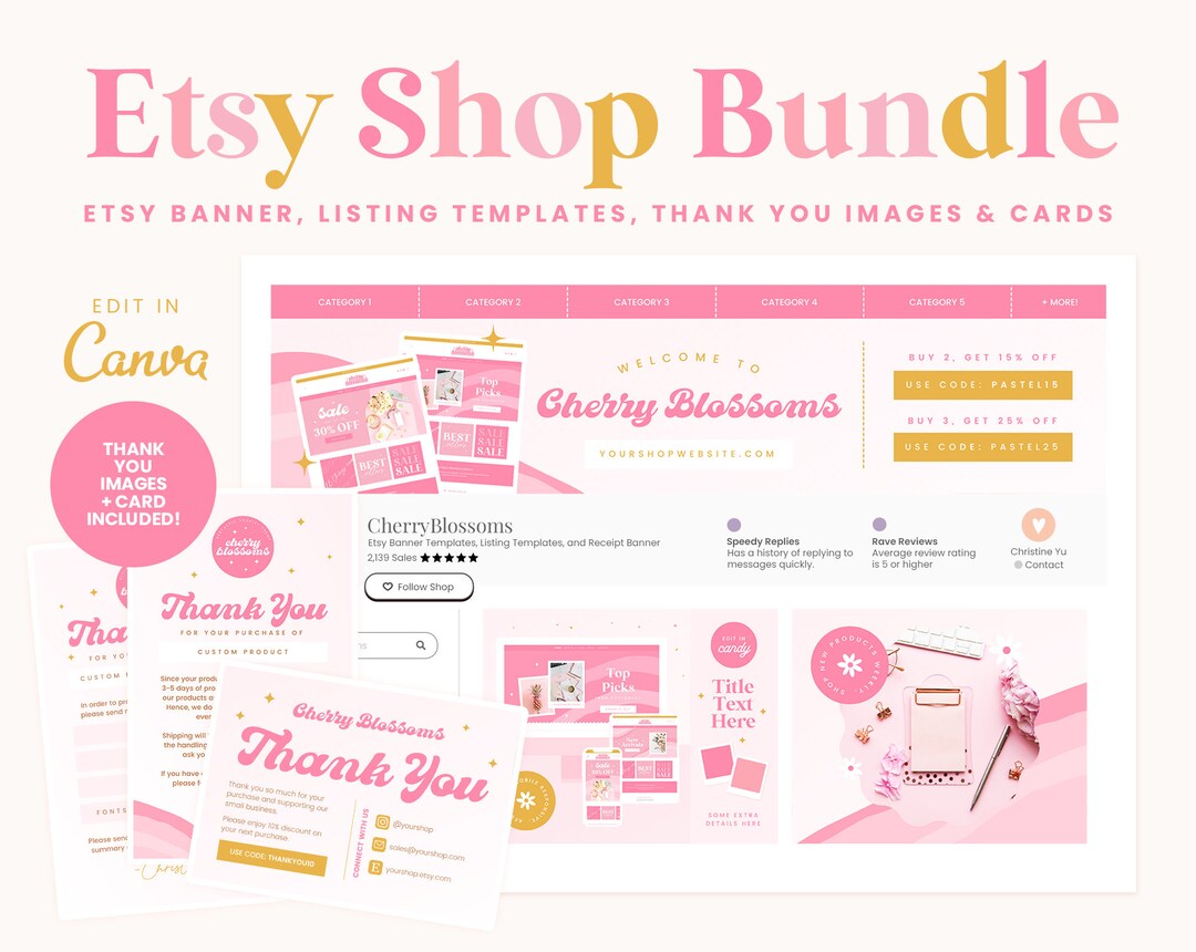 Etsy Shop Bundle Banner Templates Listing Photos And Etsy Etsy Shop Bundle Banner Templates Listing Photos And Etsy