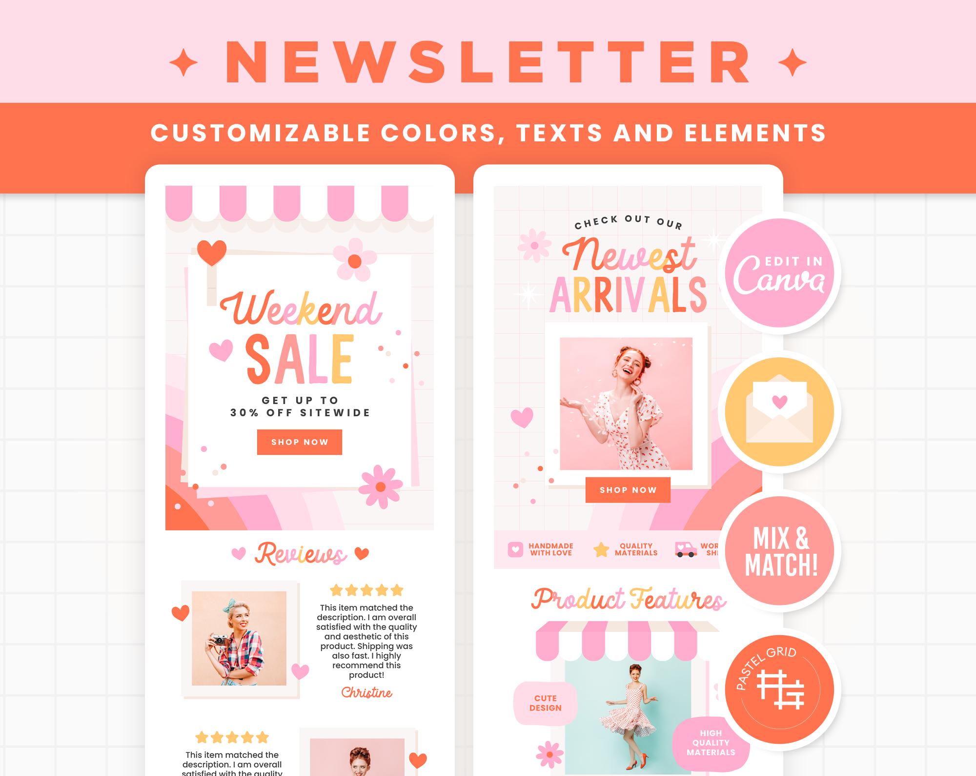 Email Templates Newsletter Design Editable Canva Email Banners and ...