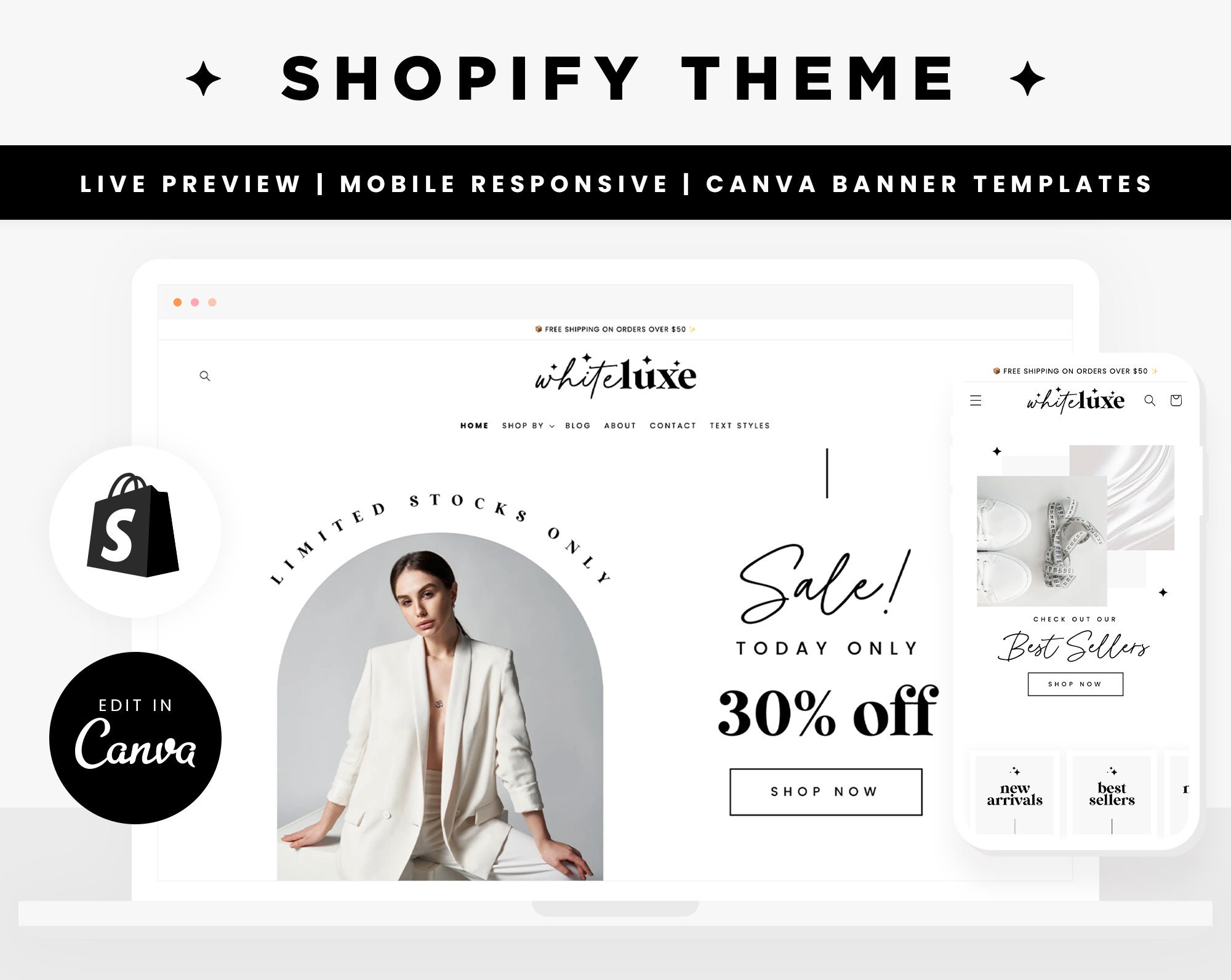 Aesthetic Shopify Theme White Shopify Website Design 2.0 