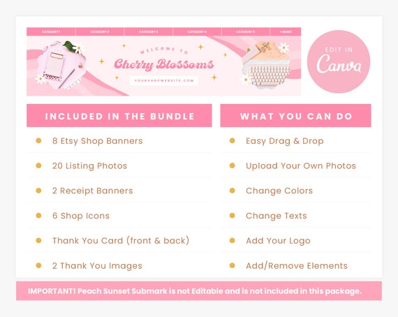 Etsy Shop Bundle - Banner Templates, Listing Photos, and