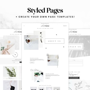 May include: Website mockup with a white background and black text. The website is for a business called "whiteluxe". The website has pages for "About Us", "Contact Us", and "Our Story".