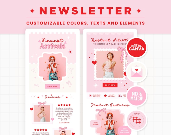 Email Templates Newsletter Design Editable Canva Email Banners and ...