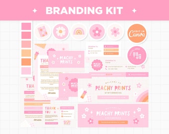 Branding Kit Canva Templates Editable and Customizable Business Cards Thank You Cards Facebook Cover Instagram Highlights Youtube Twitter
