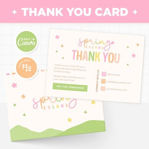 Danke-Karten-Vorlage Bearbeitbar in Canva Frühling Bunter Regenbogen Pastell Anpassbares Canva Danke-Karten-Design - SCO