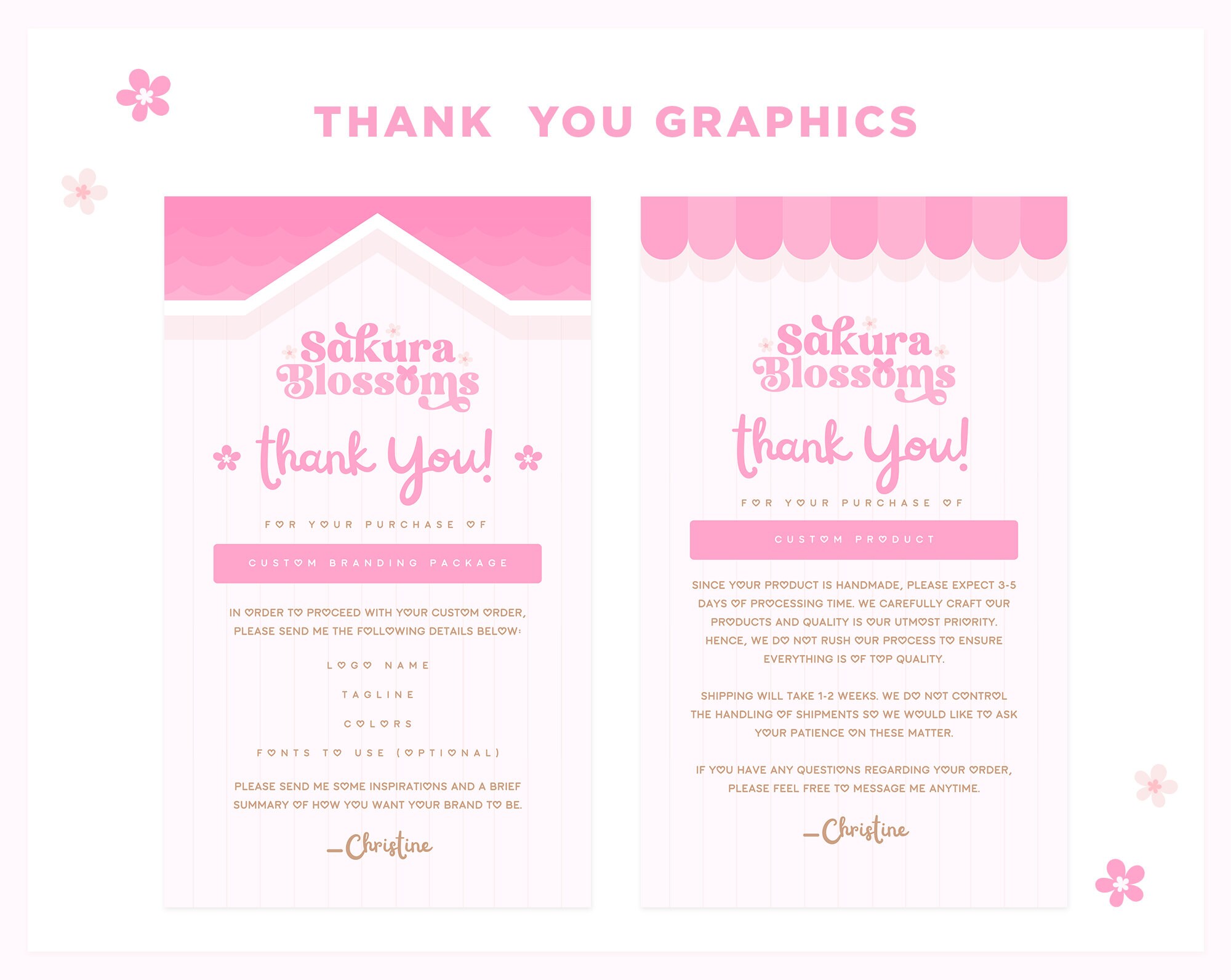 Branding Kit Pink Sakura Cherry Blossoms Canva Template Editable ...