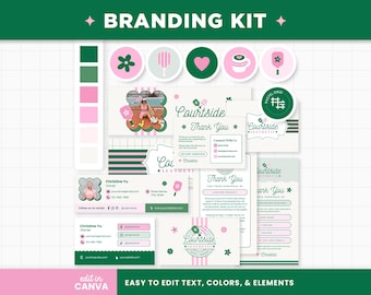 Branding Kit in Pickleball Sports Aesthetic - Canva Templates Editable and Customizable Business Brand Design - CSA