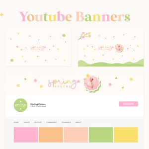 Branding Kit Spring Colorful Pastel Brand Canva Template - Etsy