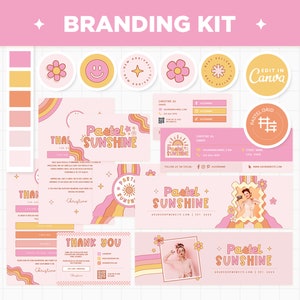 Branding Kit Canva Templates Editable and Customizable Business Cards Thank You Cards Facebook Instagram Highlights Youtube Twitter - PTS