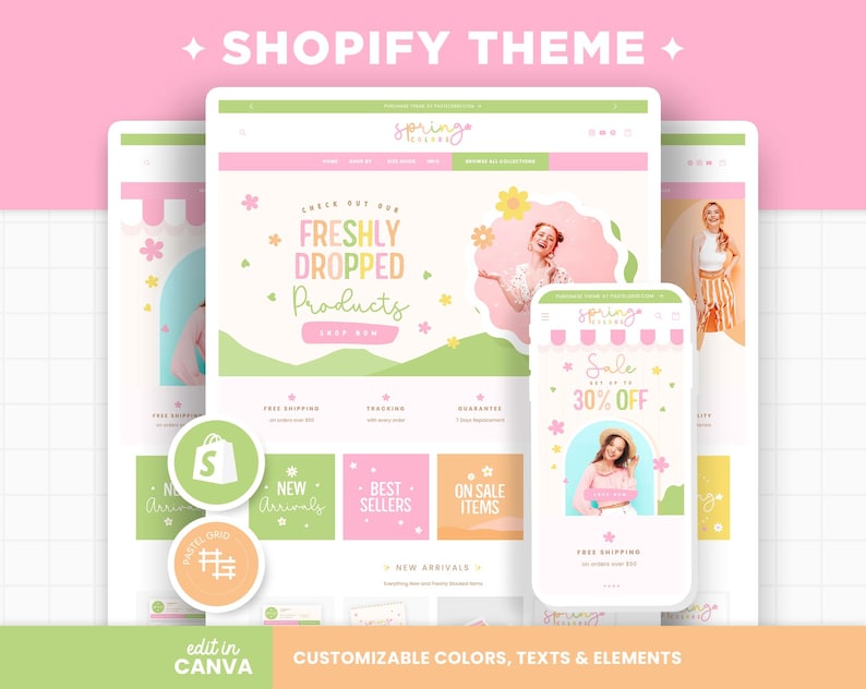 Shopify Background Color Shopify Theme Spring Colorful Customizable Colors Shopify Template ...
