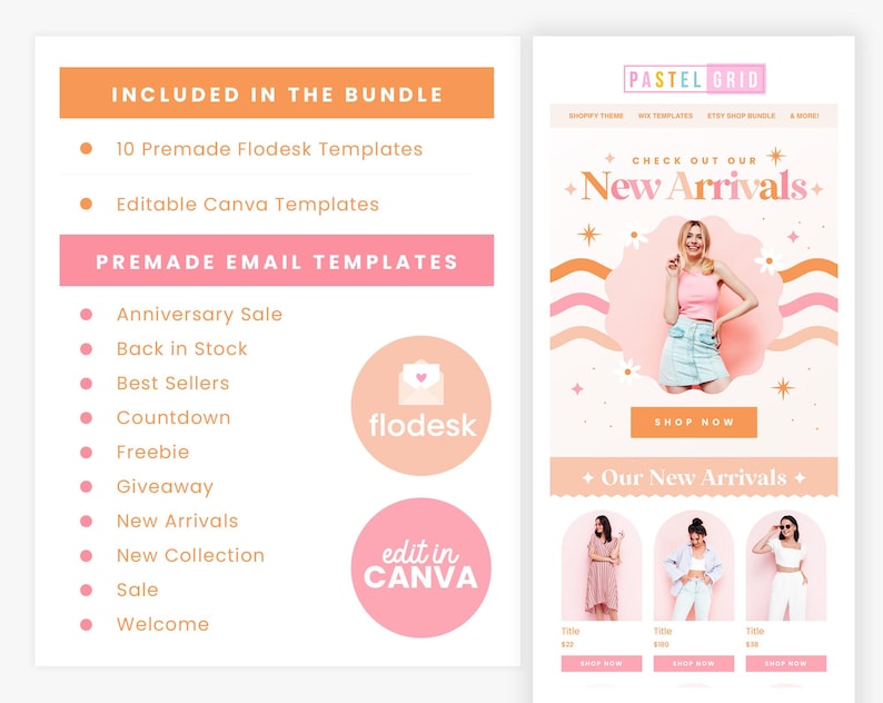 Flodesk Newsletter Templates Design Editable in Canva, Email Banners ...