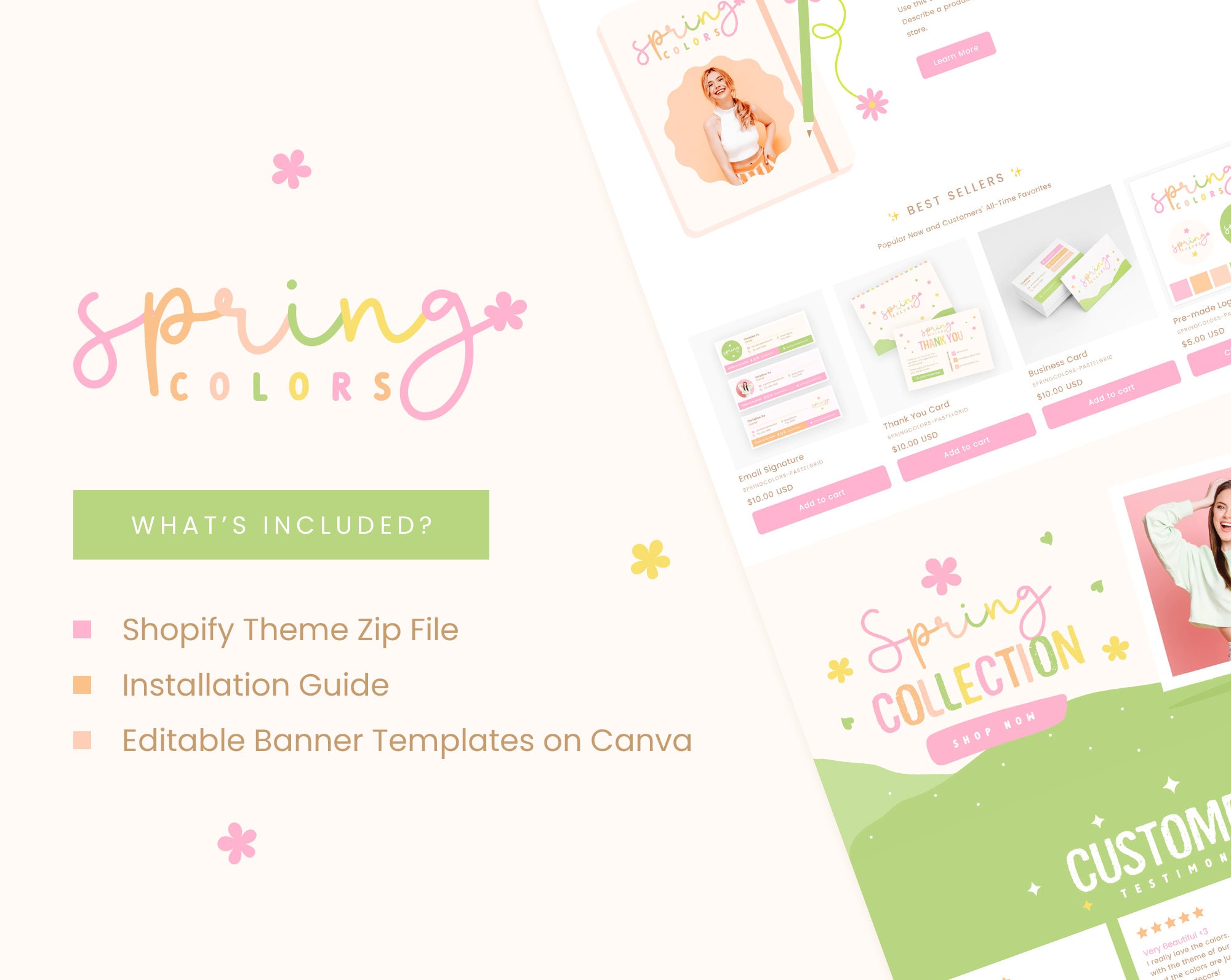 Shopify Header Spring Collection Shopify Theme Spring Colorful Customizable Colors Shopify Template ...
