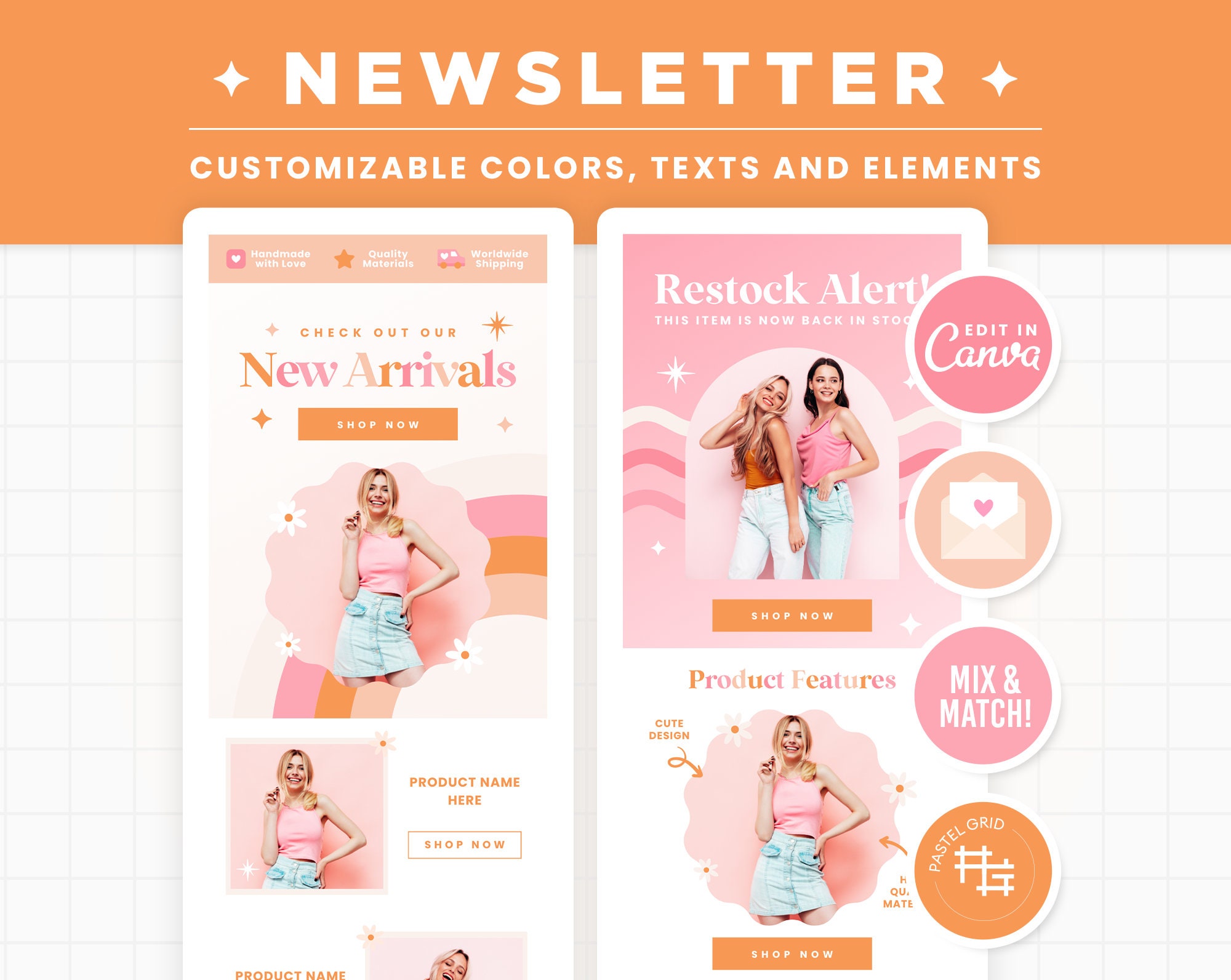 Email Templates Newsletter Design Editable in Canva, Email Banners and ...