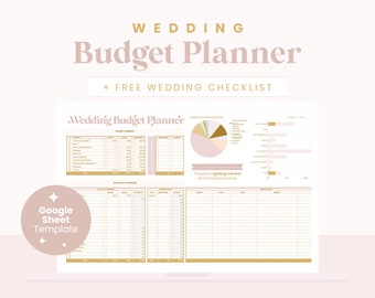 Wedding Budget Planner Spreadsheet, Budget Tracker, Checklist, Google Sheet Bridal Financial Tracker