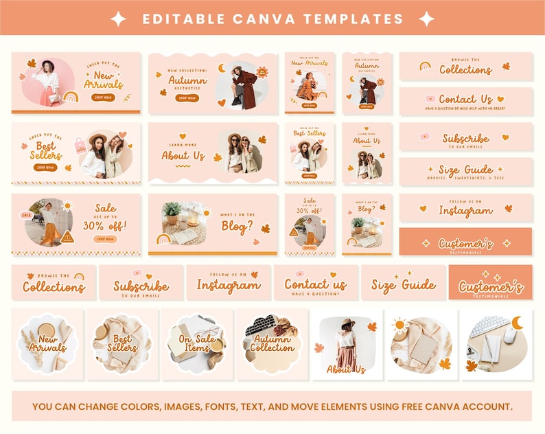 Shopify Fall Theme Shopify Theme Autumn Aesthetics Peach Beige Brown Customizable Shopify ...
