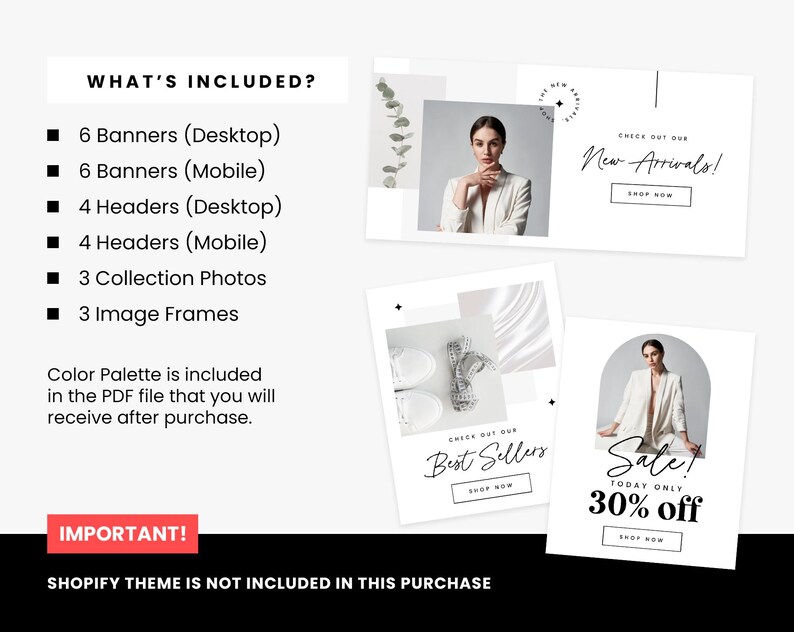 Peut inclure: Un collage d'images pr&eacute;sentant diff&eacute;rents mod&egrave;les de m&eacute;dias sociaux pour une boutique en ligne. Les mod&egrave;les comportent des textes tels que "Nouveaut&eacute;s !" et "Soldes ! Aujourd'hui seulement 30 % de r&eacute;duction".